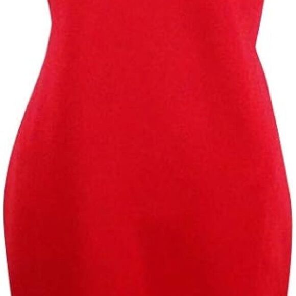 Calvin Klein Women's Red Sleeveless V-Neck Scuba Sheath Dress Sz 4 NWT🏷 - Picture 5 of 16